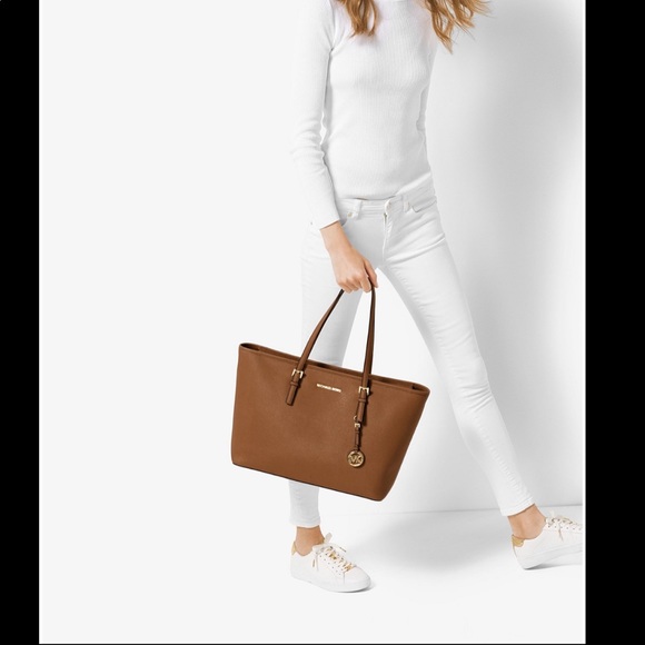 Michael Kors Jet Set Travel Tote - Brown Leather - Picture 7 of 7